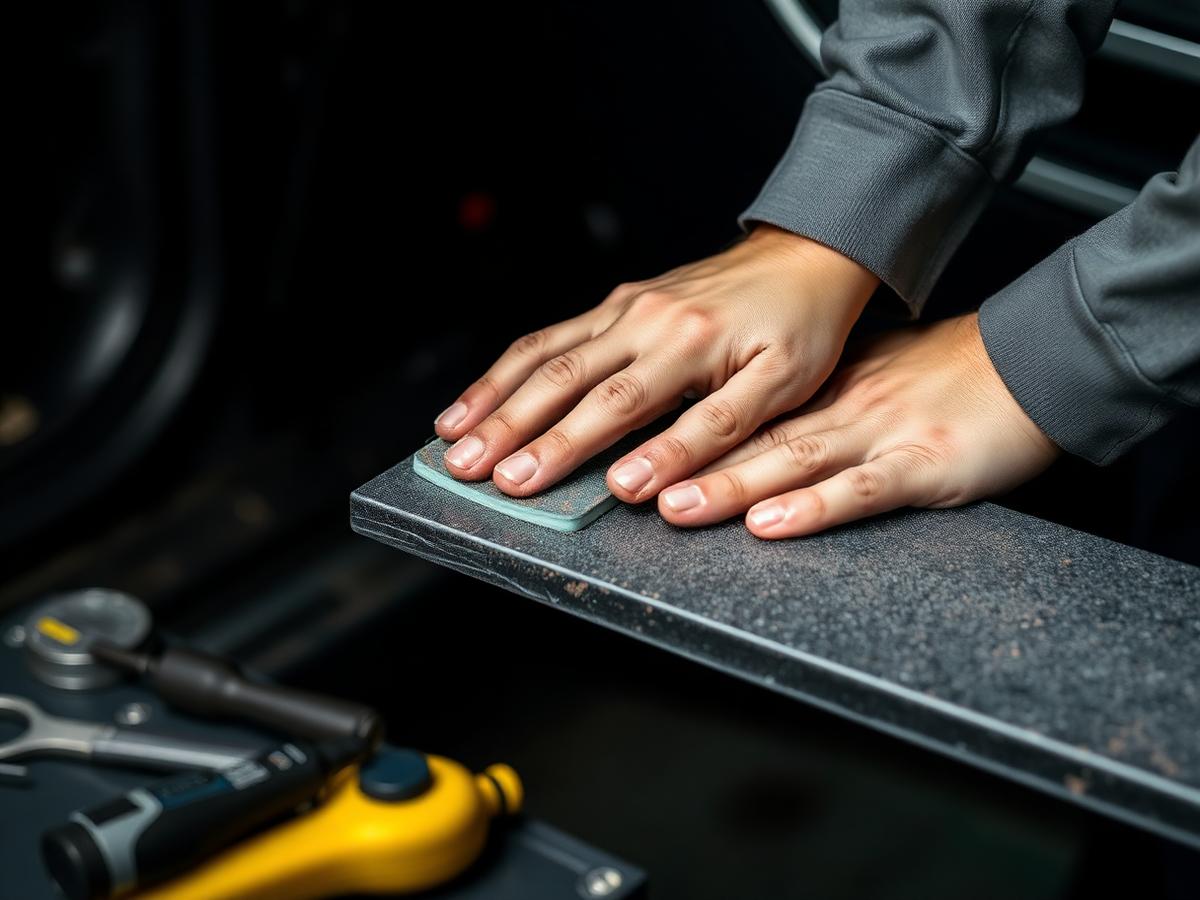 Détail du travail de carrosserie